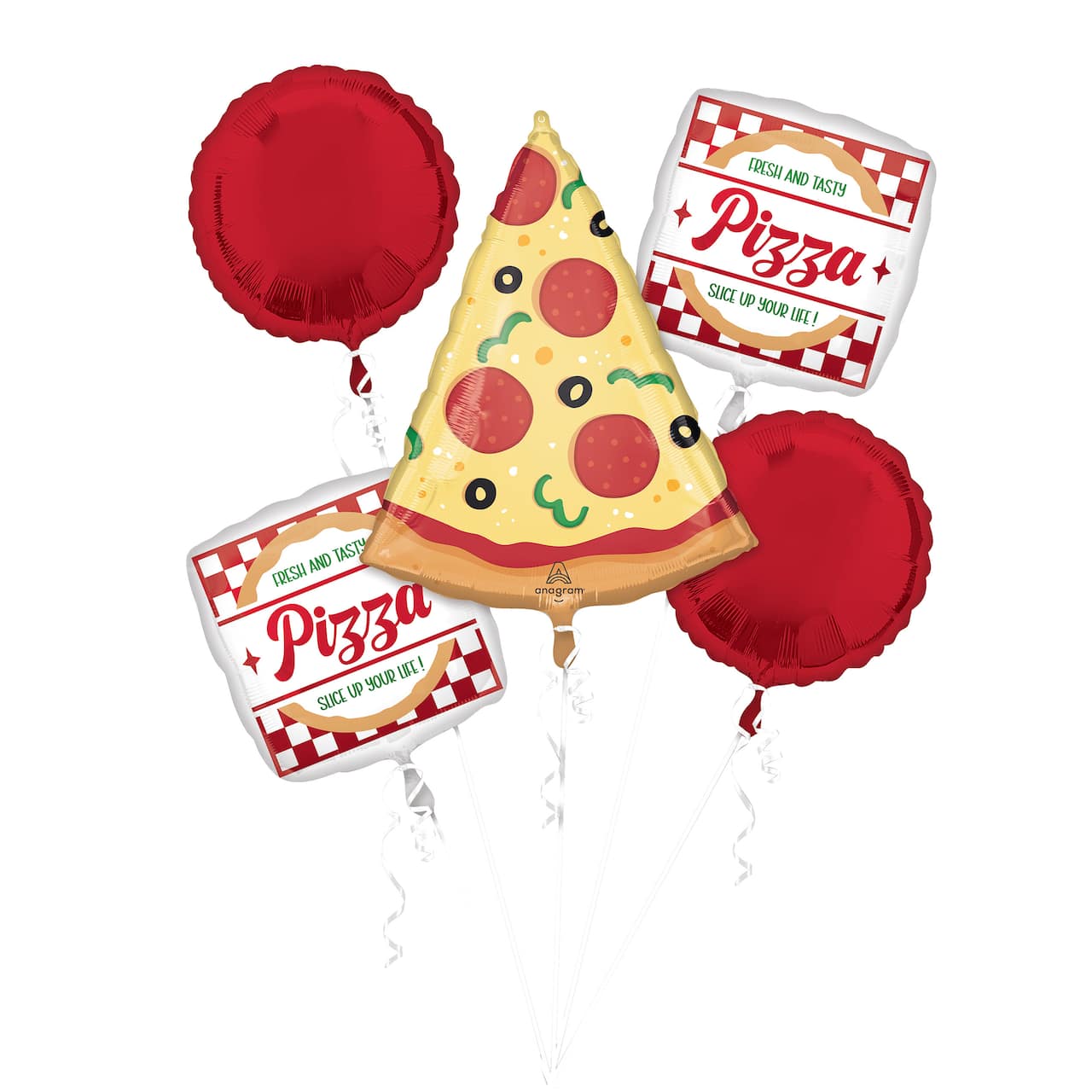 Pizza Party 5-Piece Foil Balloon Bouquet